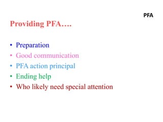 Psychological first aid mam 2014 06 | PPTX