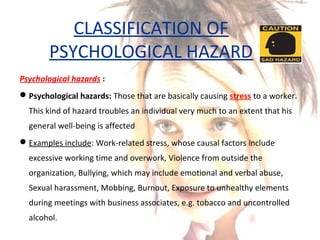 Psychological Hazards Examples