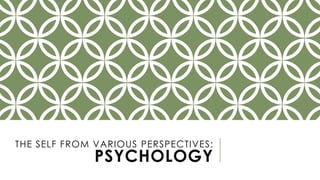 THE SELF FROM VARIOUS PERSPECTIVES:
PSYCHOLOGY
 