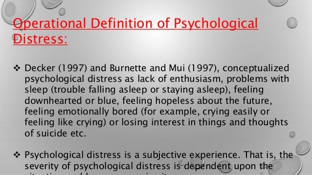 Psychological Stress And Coping Mechanism