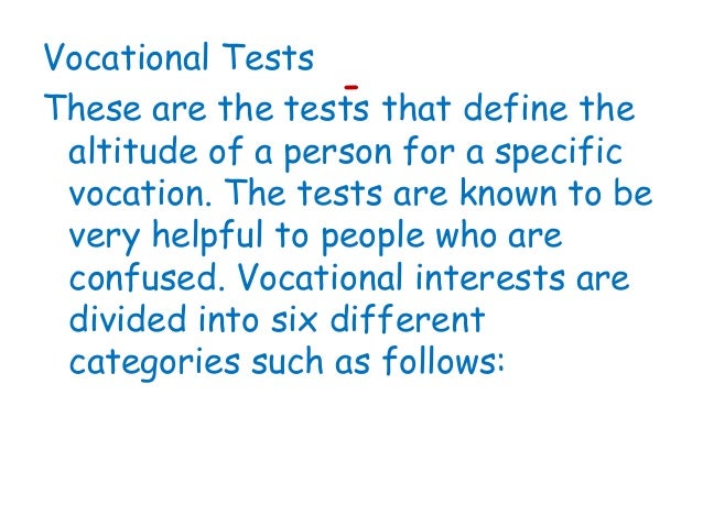vocational test