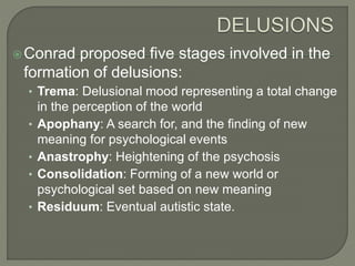 Psychological theories of delusional disorder | PPTX