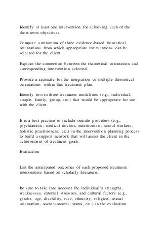 Psychological Treatment PlanIt is recommended that students | PDF