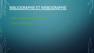 BIBLIOGRAPHIE ET WEBOGRAPHIE
www.courspsycho.blog4ever.com
www.wikipédia.com
 