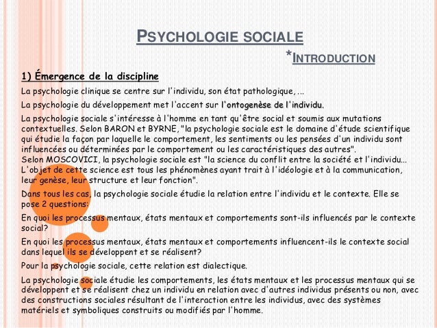 Psychologie Sociale Introd