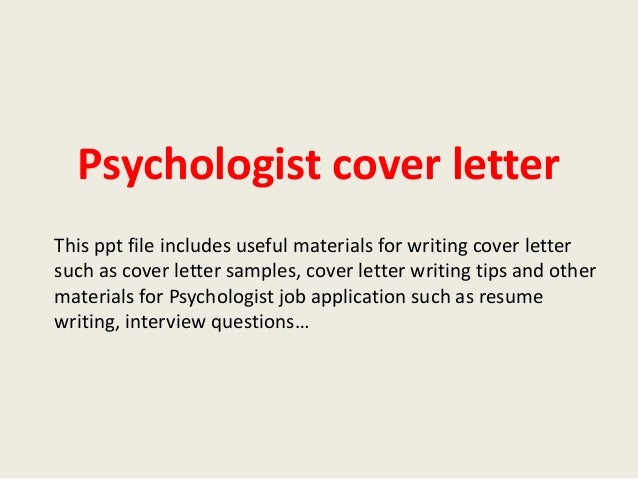 Cover letter for a psychologist job