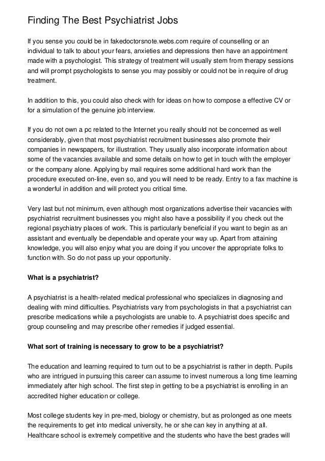 Finding The Best Psychiatrist Jobs