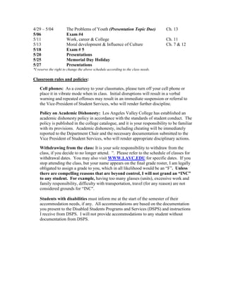 Psychology 12 Syllabus  Sp 09