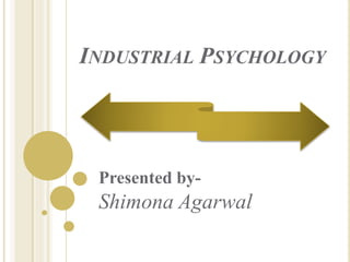 INDUSTRIAL PSYCHOLOGY
Presented by-
Shimona Agarwal
 