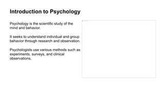 All About Psychology: Its Concepts and Domains | PPTX