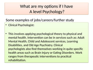 Comprehensive Introduction to A Level Psychology Course and Career ...