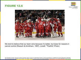 This OpenStax ancillary resource is © Rice University under a CC-BY 4.0 International license; it may be reproduced or modified but must be attributed to OpenStax,
Rice University and any changes must be noted. Any images credited to other sources are similarly available for reproduction, but must be attributed to their sources.
We tend to believe that our team wins because it’s better, but loses for reasons it
cannot control (Roesch & Amirkham, 1997). (credit: "TheAHL"/Flickr)
FIGURE 12.6
 