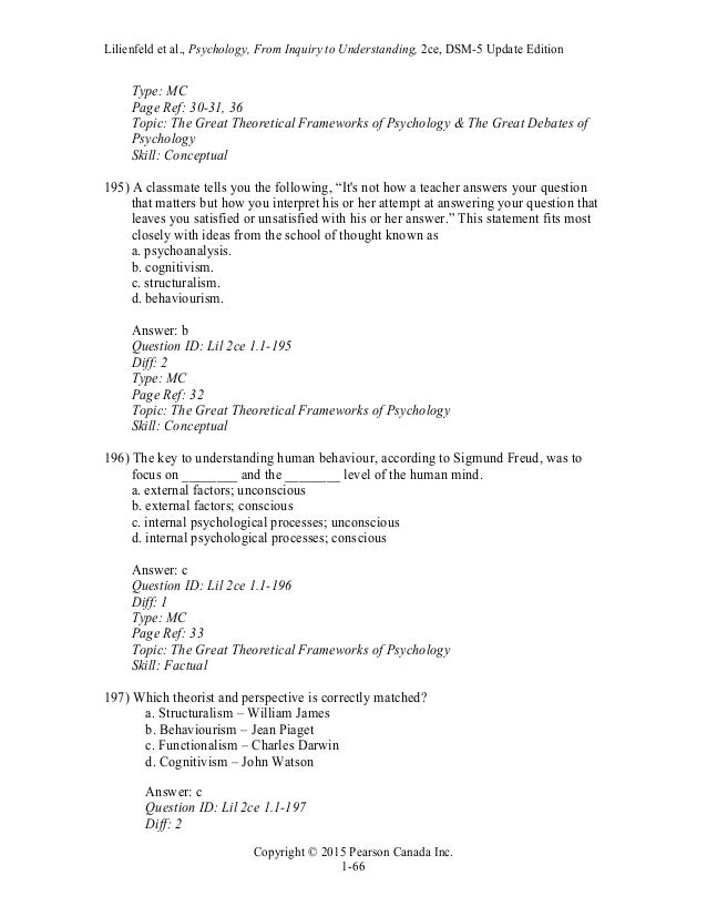 Psychology From Inquiry To Understanding Dsm 5 Update Canadian 2nd Ed