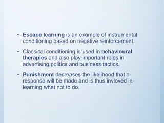 Escape Learning Psychology -Learning | PPTX