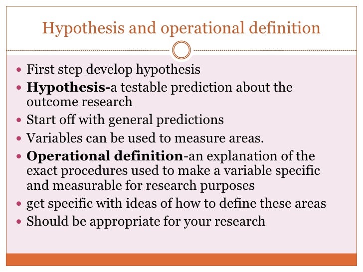 operationalised hypothesis psychology