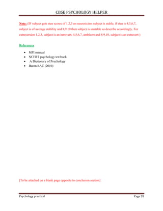 psychology-practical-file-class-xii cbse | PDF