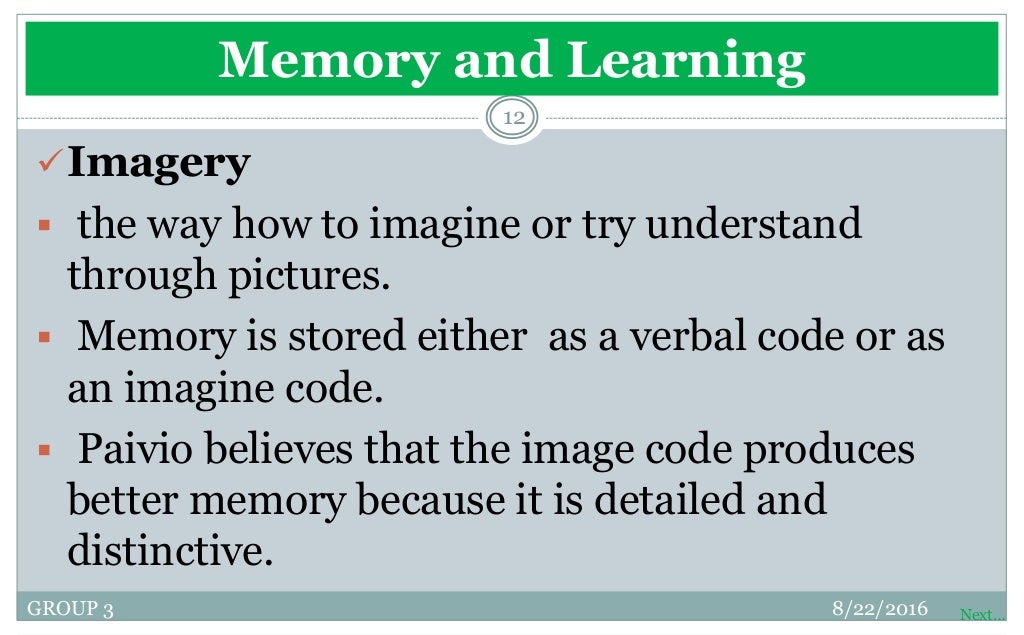 Memory and Learning Psychology slides