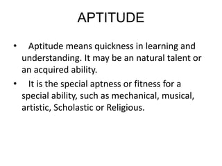 APTITUDE DEFINITION MEANING visual data 6