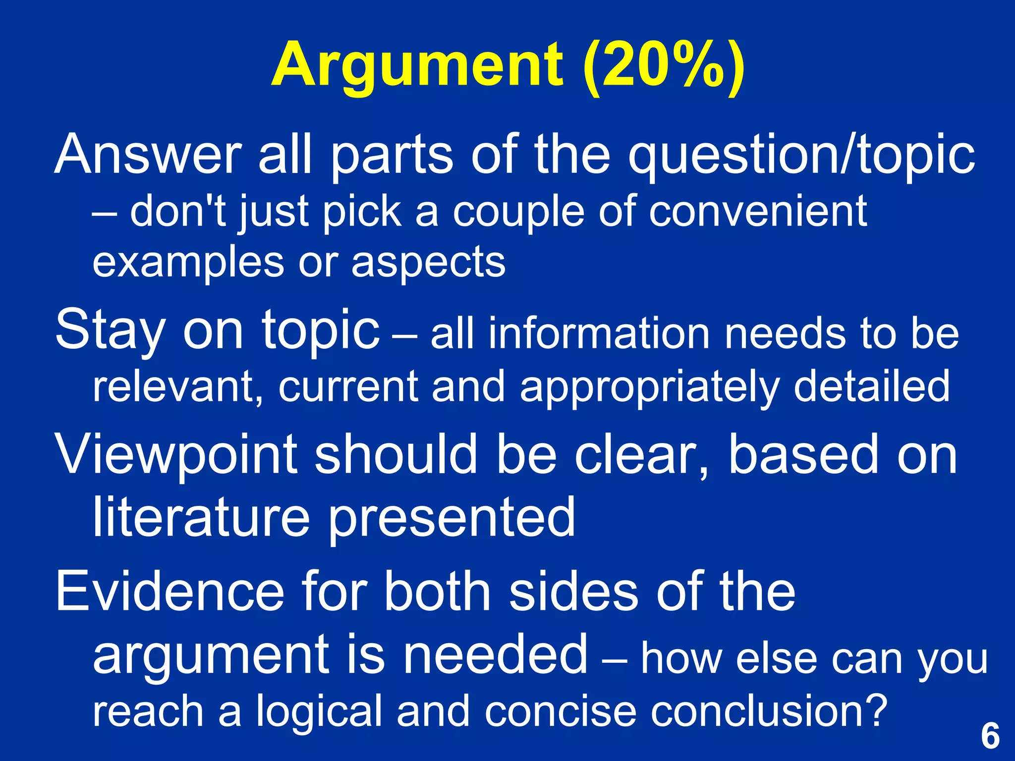 Evaluation and feedback 
