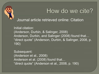 Psyc111: Searching PsycINFO, PubMed, &amp; APA Citation | PPT
