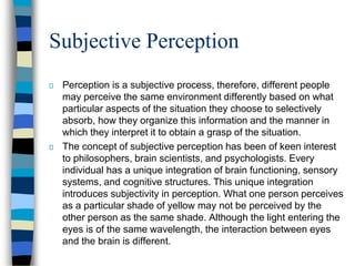 Subjective Process psychology of attention , factors and possible outcomes | PDF