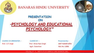 COURSE CO-ORDINATOR :- GUIDED BY :- Presented By:-
Prof. S.P. Singh Prof. Shree Ram Singh AMIT KUMAR ARYA
Agril. Extention Roll.No.13006
BANARAS HINDU UNIVERSITY
B.Sc.(Ag.) 4th Yr., INSTITUTE OF AGRICULTURE SCIENCES, BHU
 