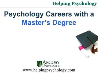 www.helpingpsychology.com Psychology Careers with a  Master’s Degree 