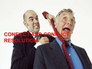 CONFILCT AND CONFLICT
RESOLUTION
 