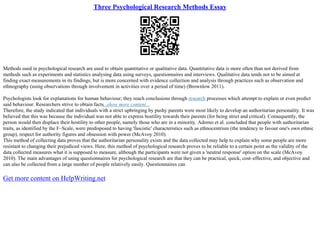 Psychology Interview Essay | PPT