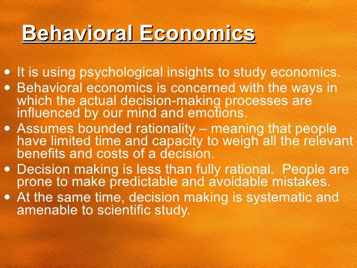 Psychology Meets Economics