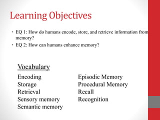 Psychology memory power point | PPTX