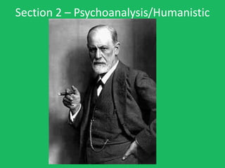 Section 2 – Psychoanalysis/Humanistic
 