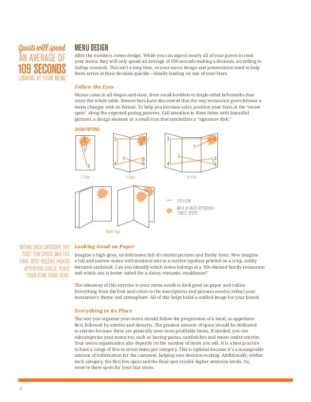 Psychology of a menu