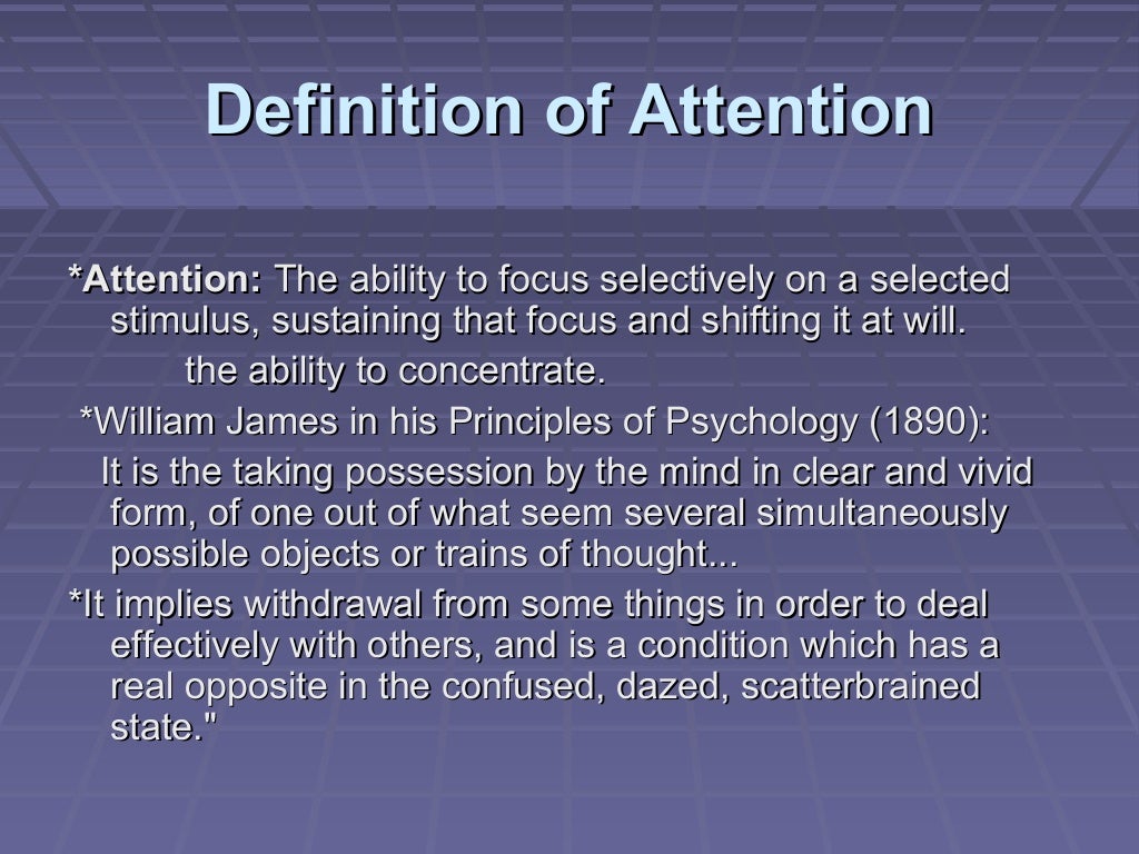 Psychology of attention