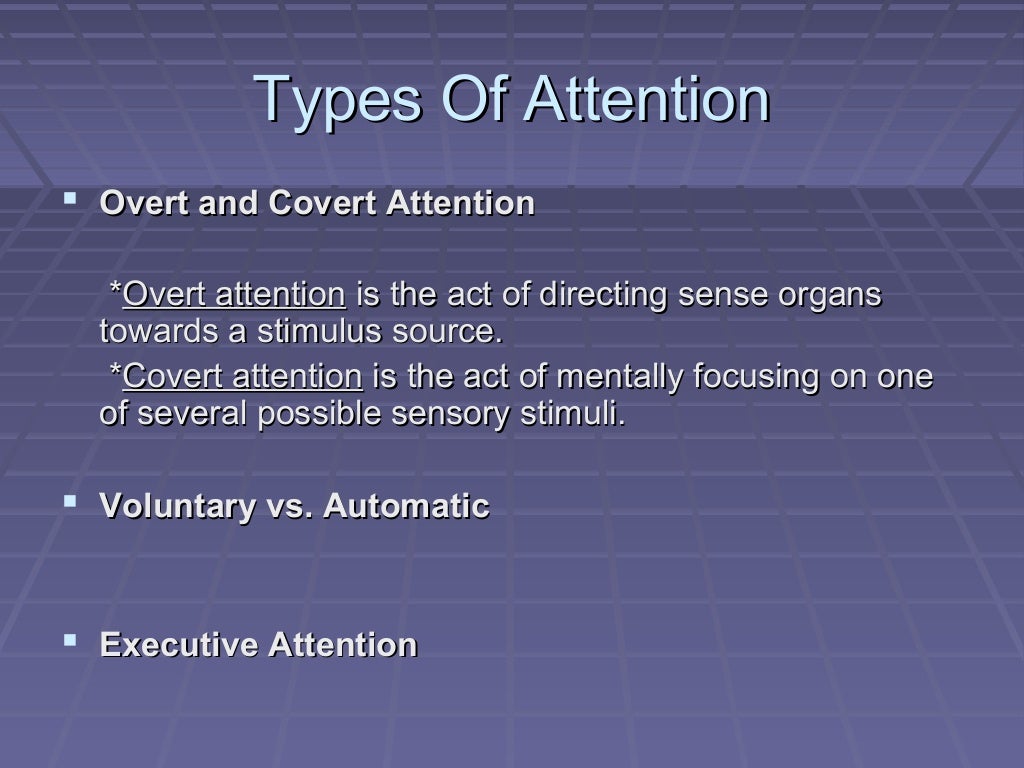 Psychology of attention