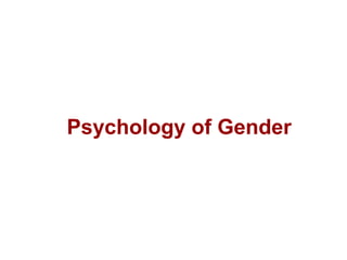 Psychology of gender