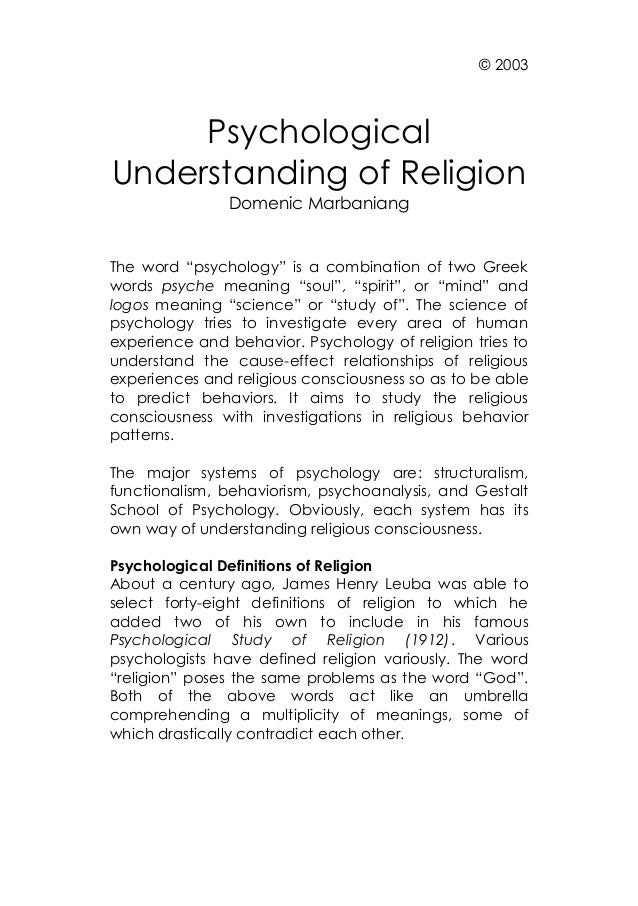 Psychology Of Religion