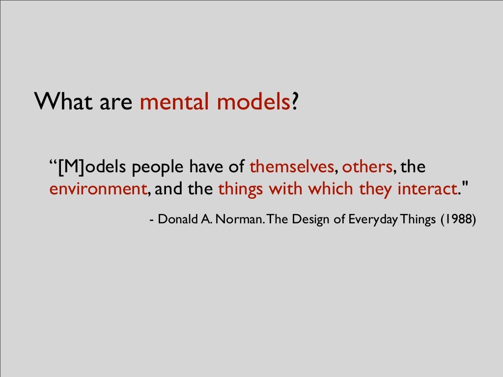 What are mental models? “[M]odels