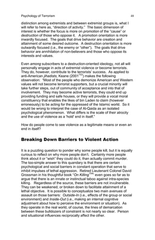 Internal Invulnerable Psychologyof terrorism0707 | PDF