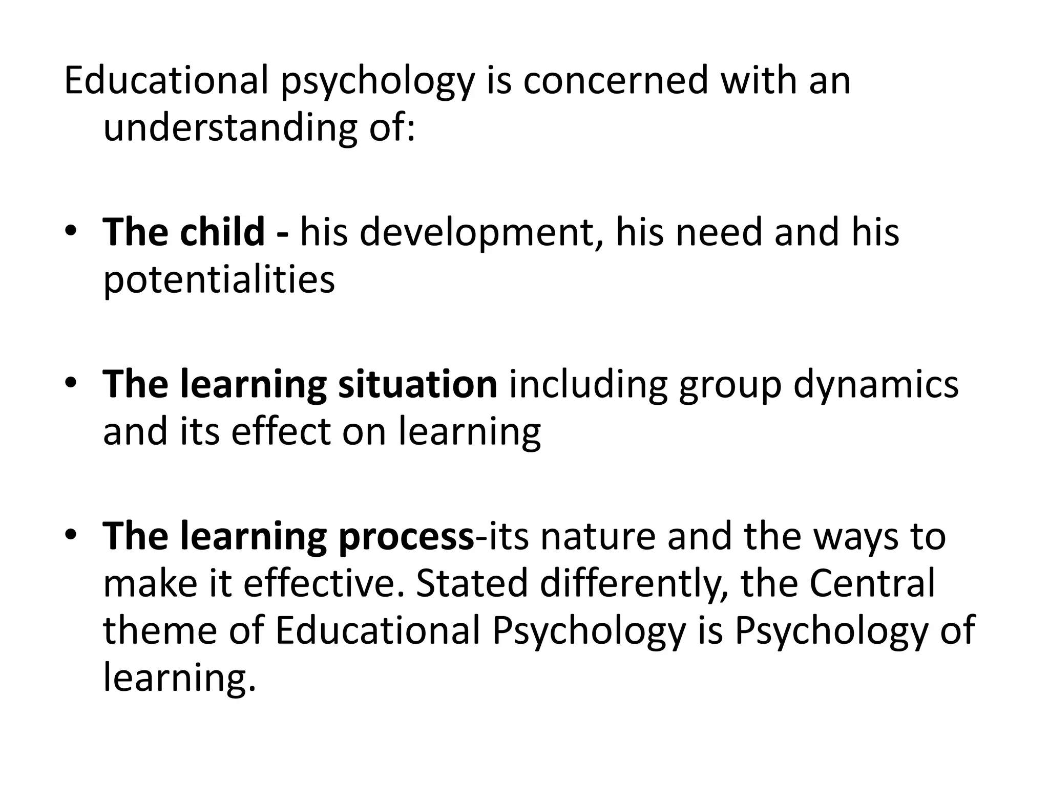 WHAT IS THE MEANING AND CONCEPT OF EDUCATIONAL PSYCHOLOGY visual data 7