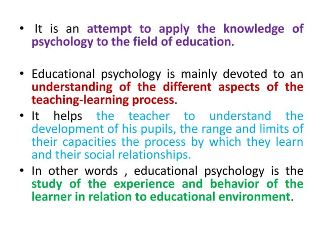 WHAT IS THE MEANING AND CONCEPT OF EDUCATIONAL PSYCHOLOGY visual data 8