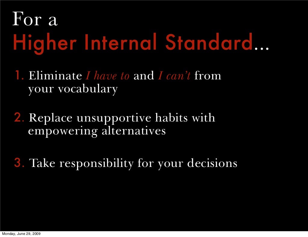 For a Higher Internal Standard...