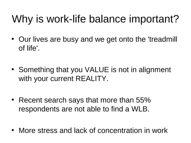 WORK LIFE BALANCE | PPT