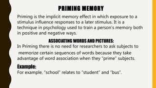 Implicit Memory Priming