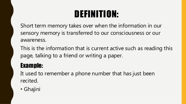 Memory And Types Psychology Memory And Types Psychology