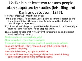 Rank and Jacobson (1977)
They then repeated the experiment with a
  more common drug (valium) and at 3 times
  the max dos...