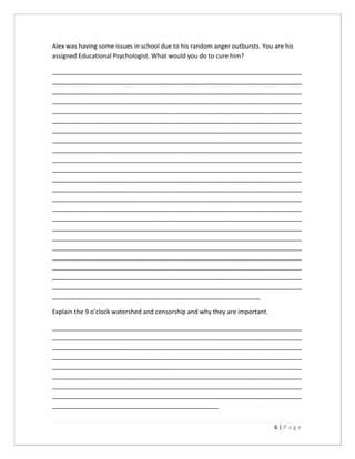 Psychology IGCSE Questions