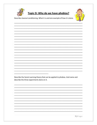 Psychology IGCSE Questions