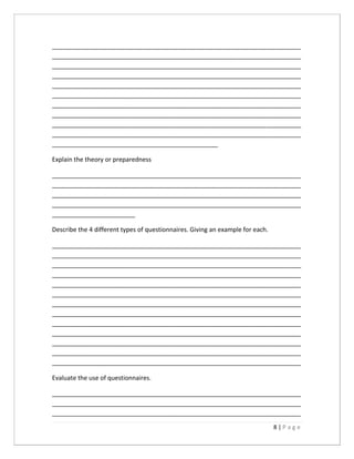 Psychology IGCSE Questions