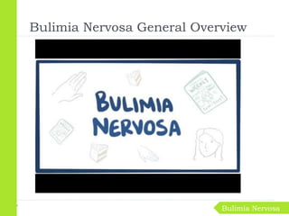 Bulimia Nervosa
Bulimia Nervosa General Overview
 